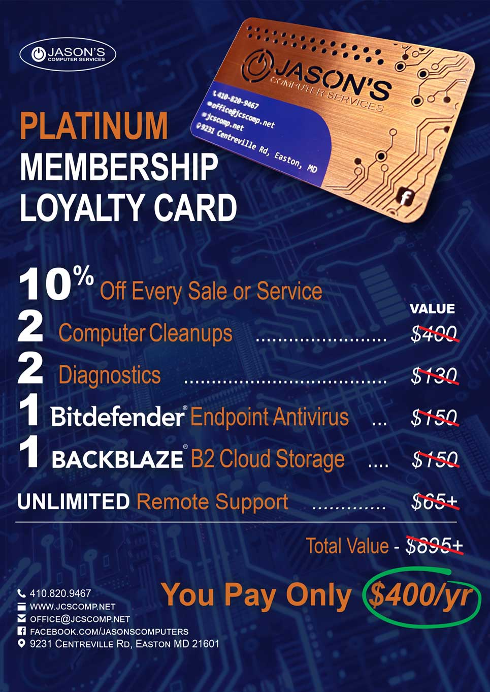 Save money with the Platinum Membership Loyalty Card.